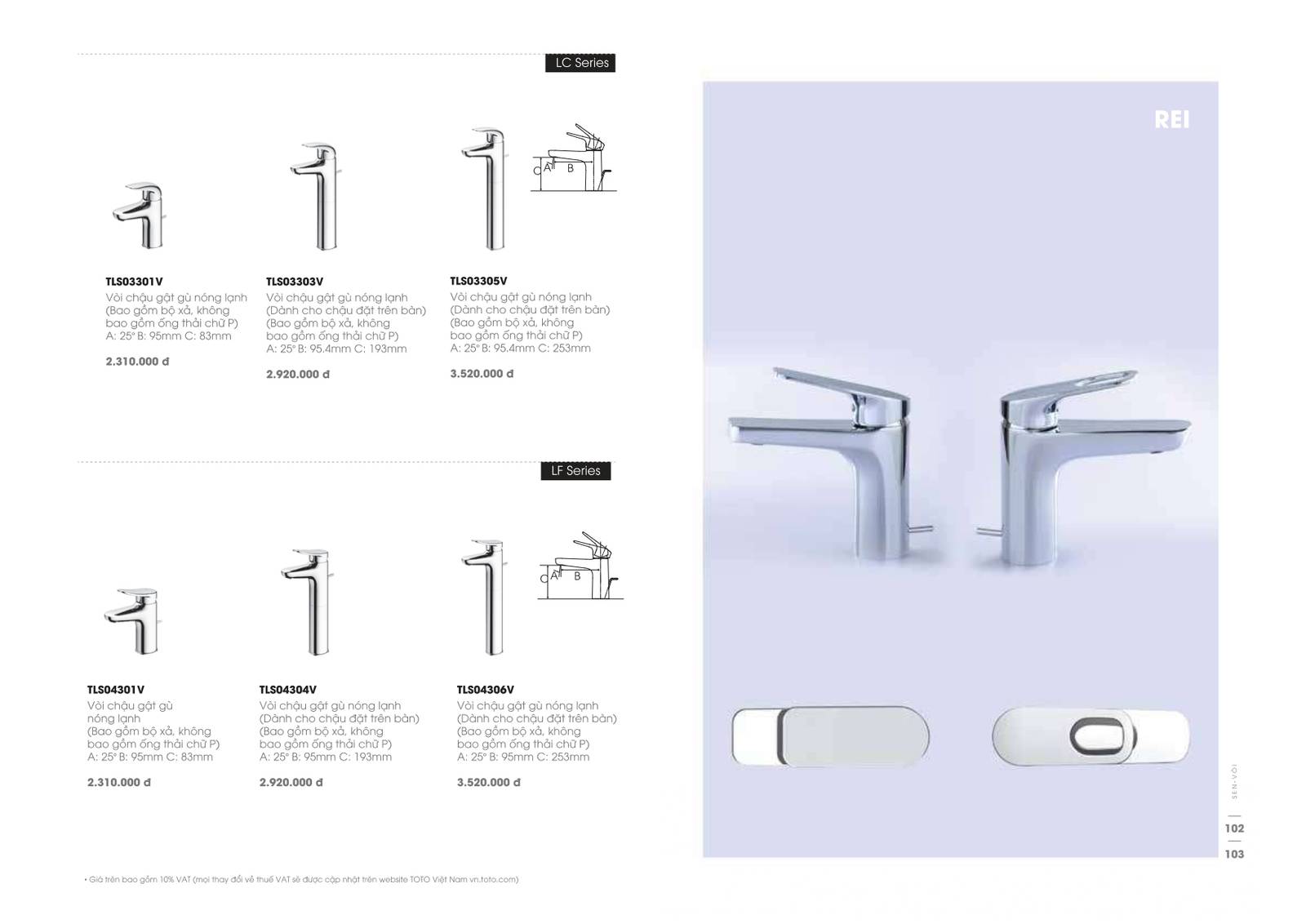 Thiết bị vệ sinh TOTO Catalogue và Bảng giá mới nhất 2024 /Page 46